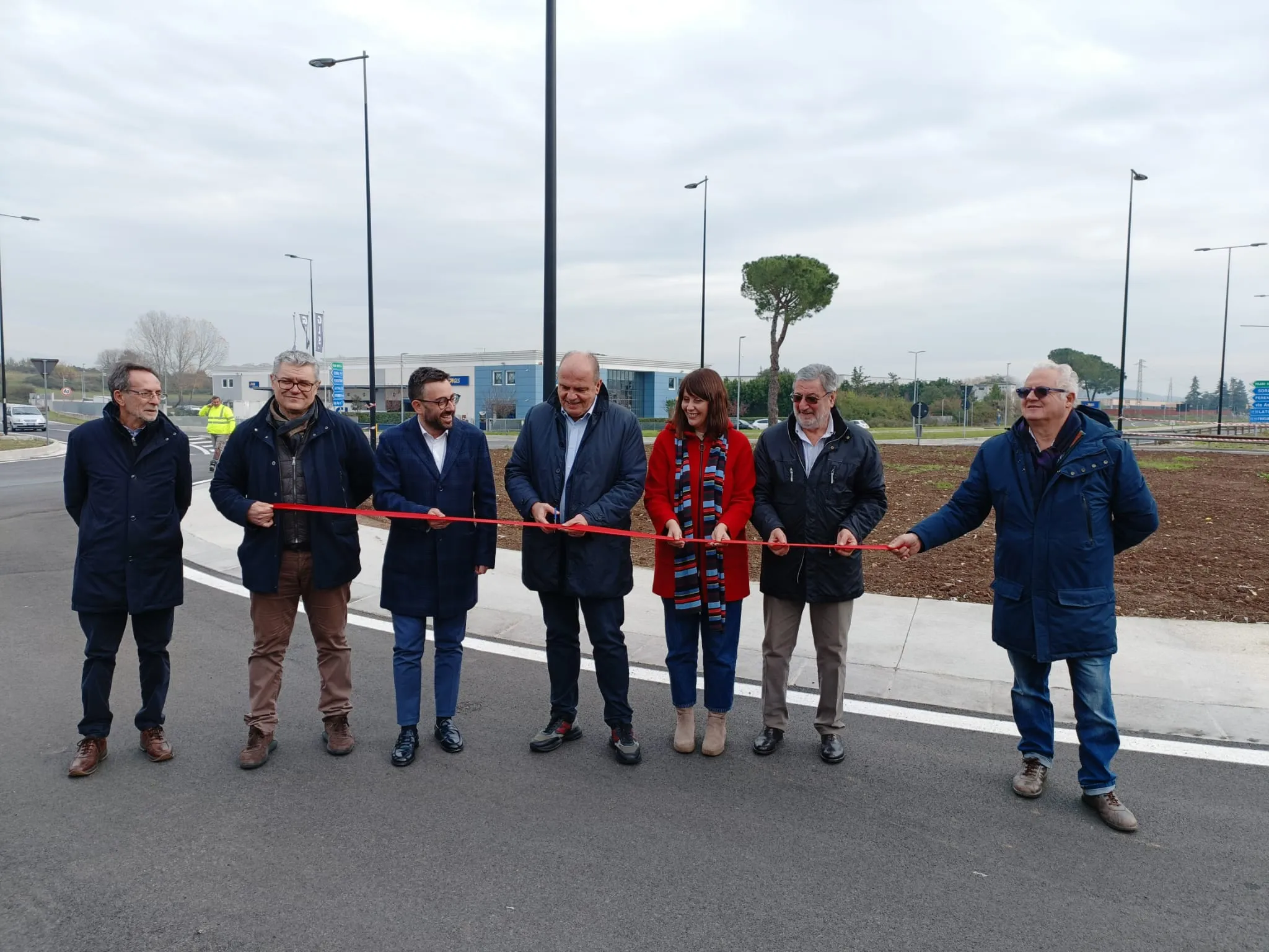 Inaugurata la rotatoria "Asi 7" sull'asse attrezzato di Frosinone